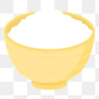 Rice bowl  png clipart illustration, transparent background. Free public domain CC0 image.