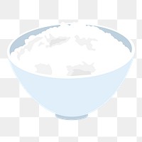 Rice bowl  png clipart illustration, transparent background. Free public domain CC0 image.