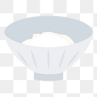 Rice bowl  png clipart illustration, transparent background. Free public domain CC0 image.