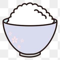 Rice bowl  png clipart illustration, transparent background. Free public domain CC0 image.