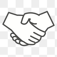 Handshake png sticker, transparent background. Free public domain CC0 image.