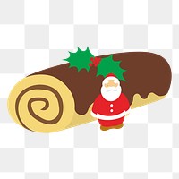 Christmas yule log cake  png clipart illustration, transparent background. Free public domain CC0 image.