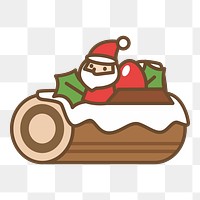 Christmas yule log cake  png clipart illustration, transparent background. Free public domain CC0 image.