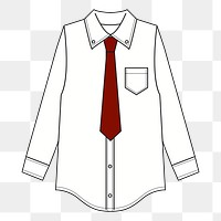 White shirt  png clipart illustration, transparent background. Free public domain CC0 image.