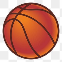 Basketball  png clipart illustration, transparent background. Free public domain CC0 image.