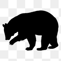 Silhouette bear  png clipart illustration, transparent background. Free public domain CC0 image.