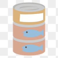 Canned fish png sticker, transparent background. Free public domain CC0 image.