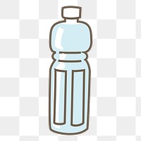 Water bottle png sticker, transparent background. Free public domain CC0 image.