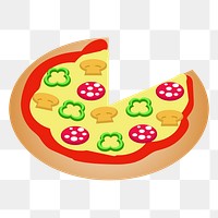 Pizza png sticker, transparent background. Free public domain CC0 image.