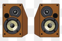 Stereo speakers png sticker, transparent background. Free public domain CC0 image.