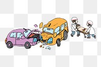 Car accident  png clipart illustration, transparent background. Free public domain CC0 image.