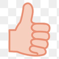 Thumbs up png sticker, transparent background. Free public domain CC0 image.