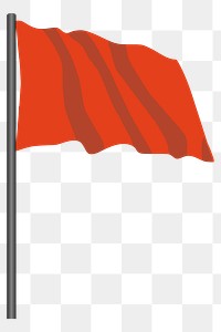 Red flag  png clipart illustration, transparent background. Free public domain CC0 image.