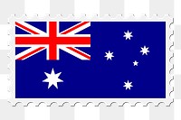 Australian flag png stamp illustration, transparent background. Free public domain CC0 image.