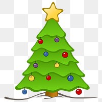 Christmas tree  png clipart illustration, transparent background. Free public domain CC0 image.