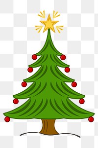 Christmas tree  png clipart illustration, transparent background. Free public domain CC0 image.