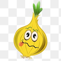 Onion character  png clipart illustration, transparent background. Free public domain CC0 image.