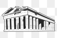 Parthenon  png clipart illustration, transparent background. Free public domain CC0 image.