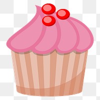 Cupcake  png clipart illustration, transparent background. Free public domain CC0 image.