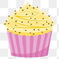 Cupcake  png clipart illustration, transparent background. Free public domain CC0 image.