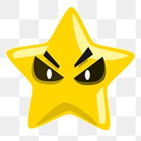 Angry star  png clipart illustration, transparent background. Free public domain CC0 image.