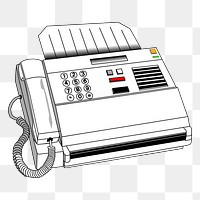 Fax telephone machine png illustration, transparent background. Free public domain CC0 image.