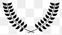 Laurel wreath  png clipart illustration, transparent background. Free public domain CC0 image.