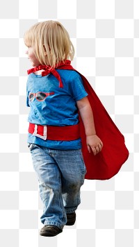 Superhero little boy png sticker, transparent background