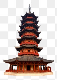 Ruiguang pagoda png sticker isolated image, transparent background