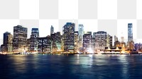 PNG New York cityscape border, transparent background