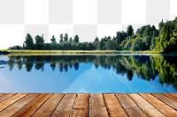 Water reflection png border, transparent background