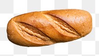 Baguette png food sticker, transparent background