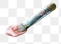 Paintbrush with color png sticker, transparent background