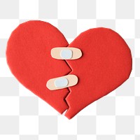 Healed heart png romantic sticker, transparent background