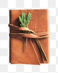 Leather journal png sticker, transparent background