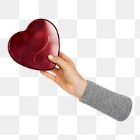 Heart-shaped box png object sticker, transparent background