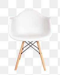 White chair png sticker, minimal design, transparent background