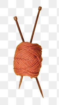 Knitting needle & yarn png sticker isolated image, transparent background