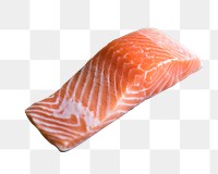 Fresh raw salmon png sticker, food isolated image, transparent background