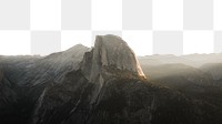 PNG Yosemite mountain peak border, transparent background