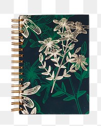 Floral notebook png sticker, transparent background