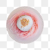 PNG white glaze donut sticker, transparent background