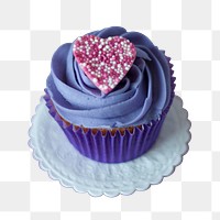 Heart cupcake png dessert  sticker, transparent background