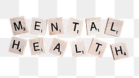 Mental health png crossword sticker, transparent background