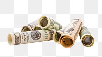 U.S. dollar rolls png sticker, transparent background