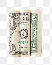 U.S. dollar rolls png sticker, transparent background