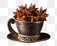 Star anise spice  png sticker, transparent background