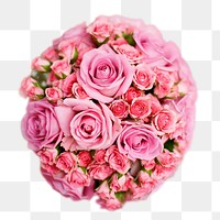 Pink rose bouquet png sticker, transparent background