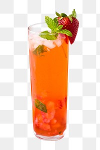 Strawberry mojito png sticker, transparent background