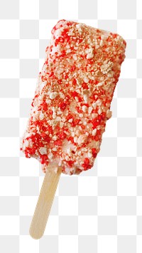 Strawberry ice-cream bar png sticker, transparent background